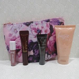 GIFT SET💥MAKEUP BAG,  MASCARA, SHOWER SCRUB, LIQUID LIP COLOUR, PRIMER - 5PCS💥